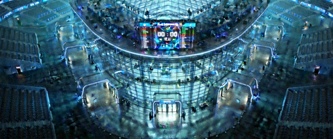 现代化电竞比分网场全景航拍图